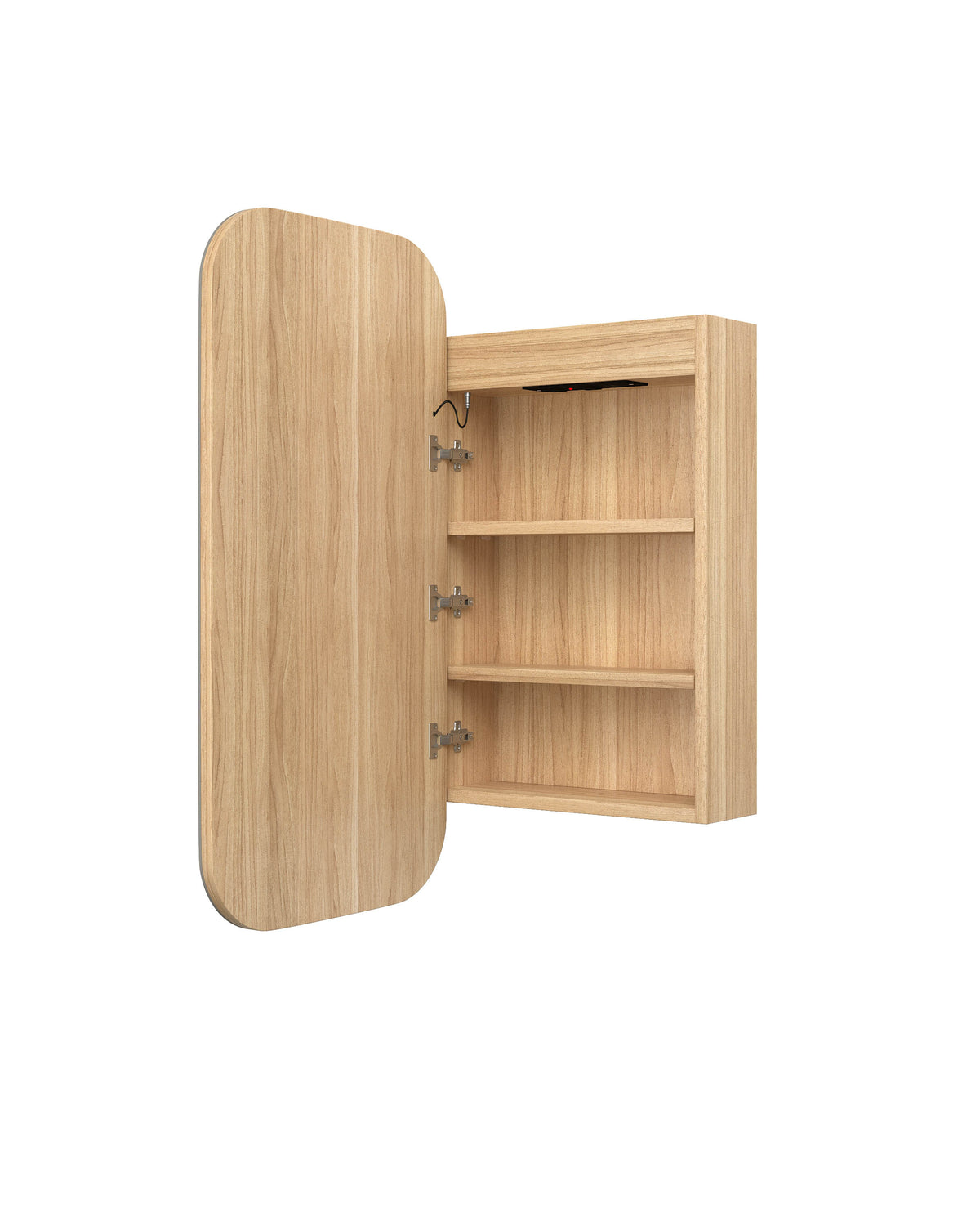 LED Newport 900(H)x450(W) Woodland Oak Shaving Cabinet Premium Edition view 3