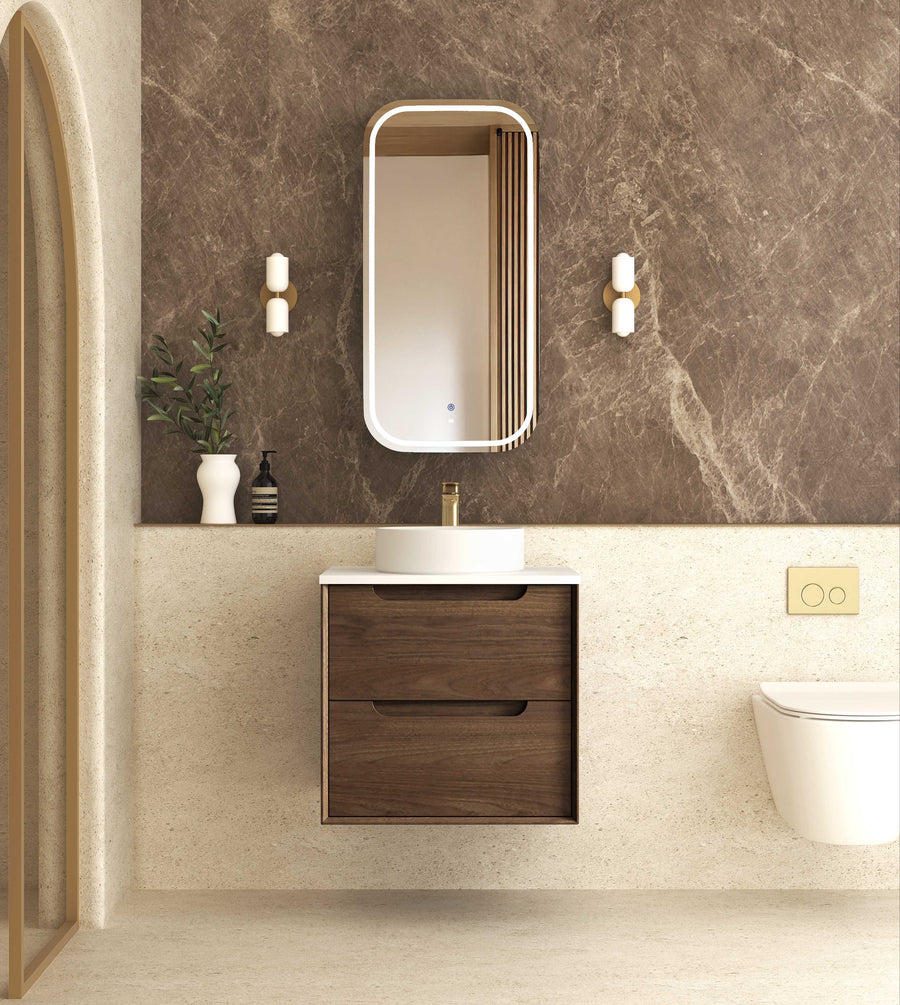 Byron 600mm Sable Walnut Wall Hung Vanity - Cabinet Only