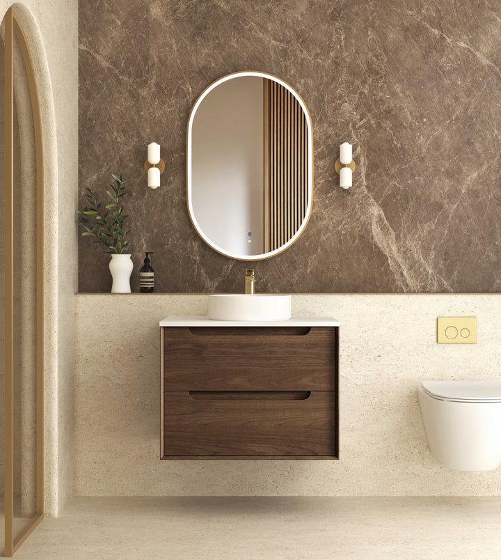 Byron 750mm Sable Walnut Wall Hung Vanity - Cabinet Only