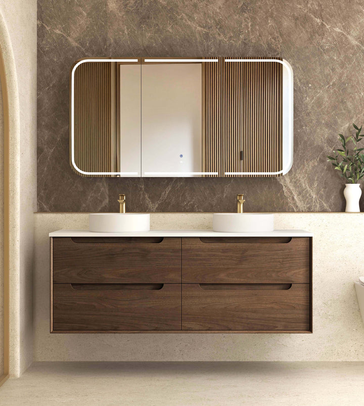 Byron 1500mm Sable Walnut Wall Hung Vanity - Cabinet Only