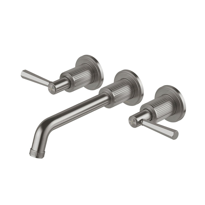 Wiltern Wall Basin / Bath Tap Set 190mm - Brushed Carbon