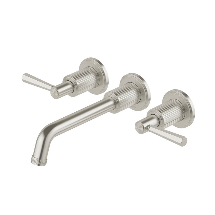 Wiltern Wall Basin / Bath Tap Set 190mm - Brushed Nickel
