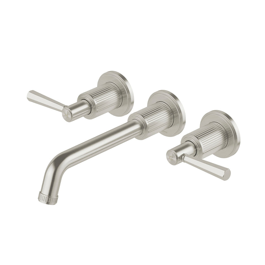 Wiltern Wall Basin / Bath Tap Set 190mm - Brushed Nickel