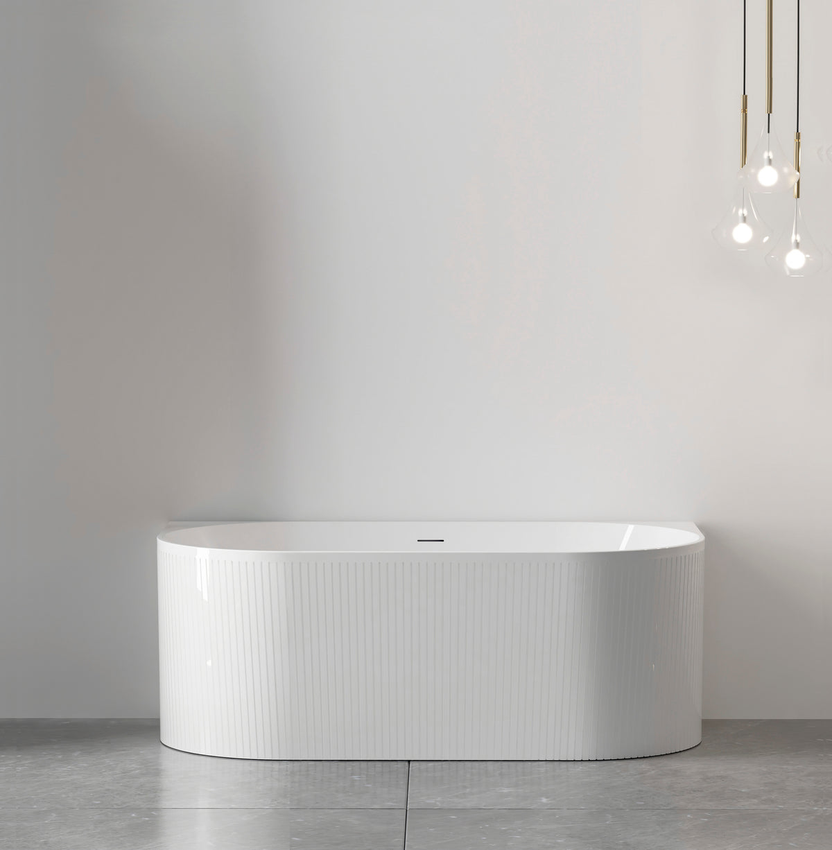 Attica Noosa Fluted 1500 Gloss White BTW Multi-fit Bath with Overflow