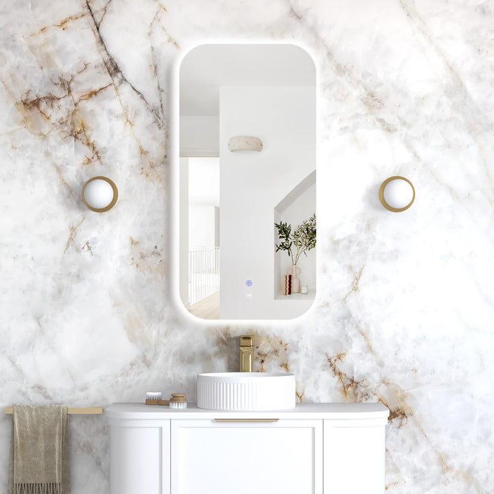 LED Newport 900(H)x450(W) Frameless Back Lit Tuffi Mirror Soft Square main view