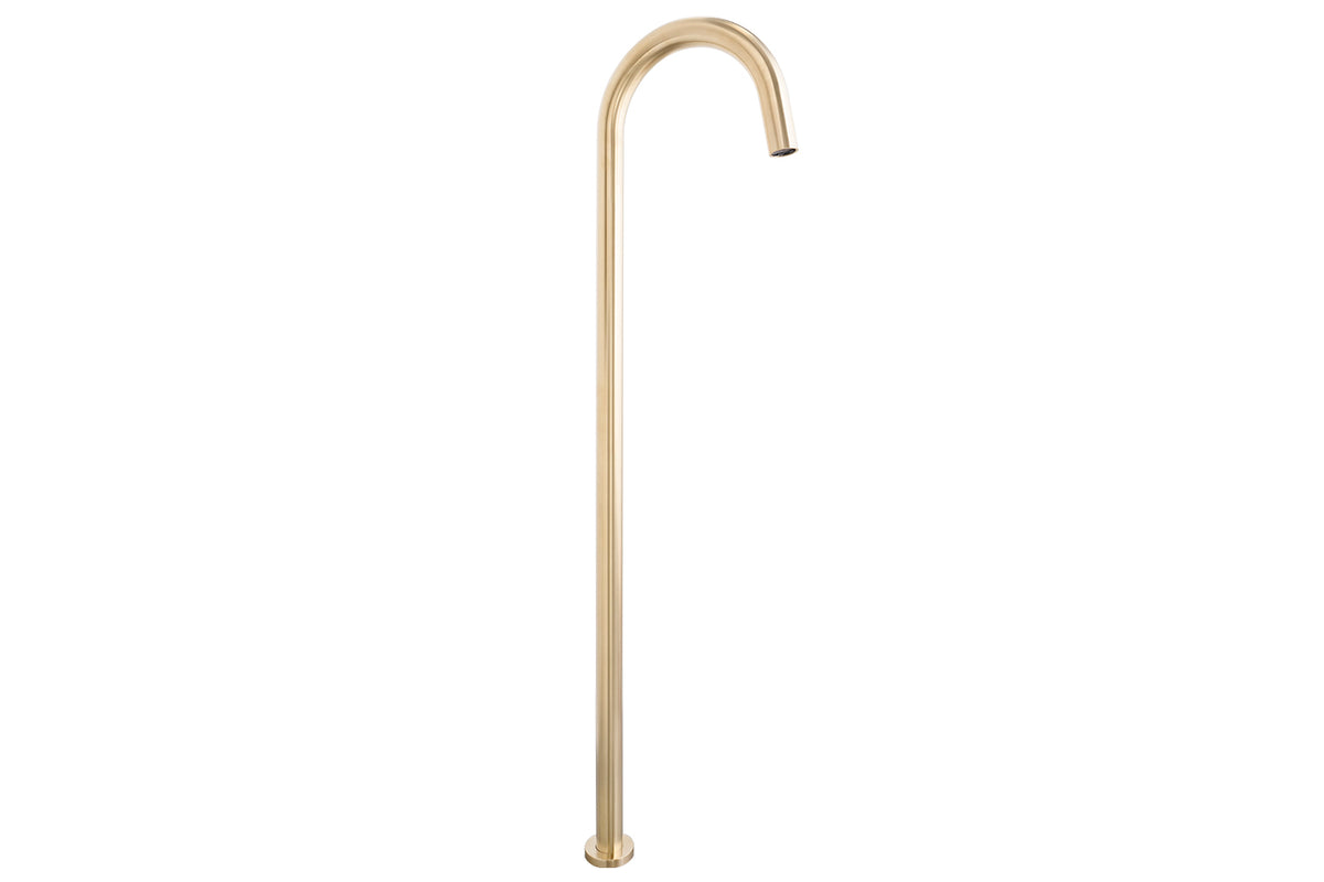Bloom Floor Bath Spout - Light Brushed Brass
