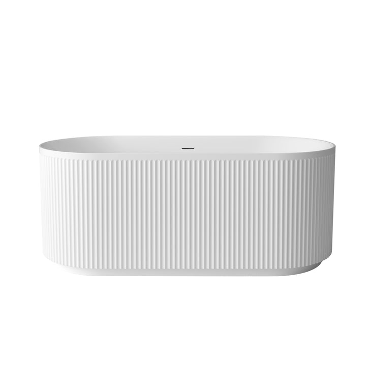 Attica Havana 1500 Gloss White Fluted Bath with Overflow
