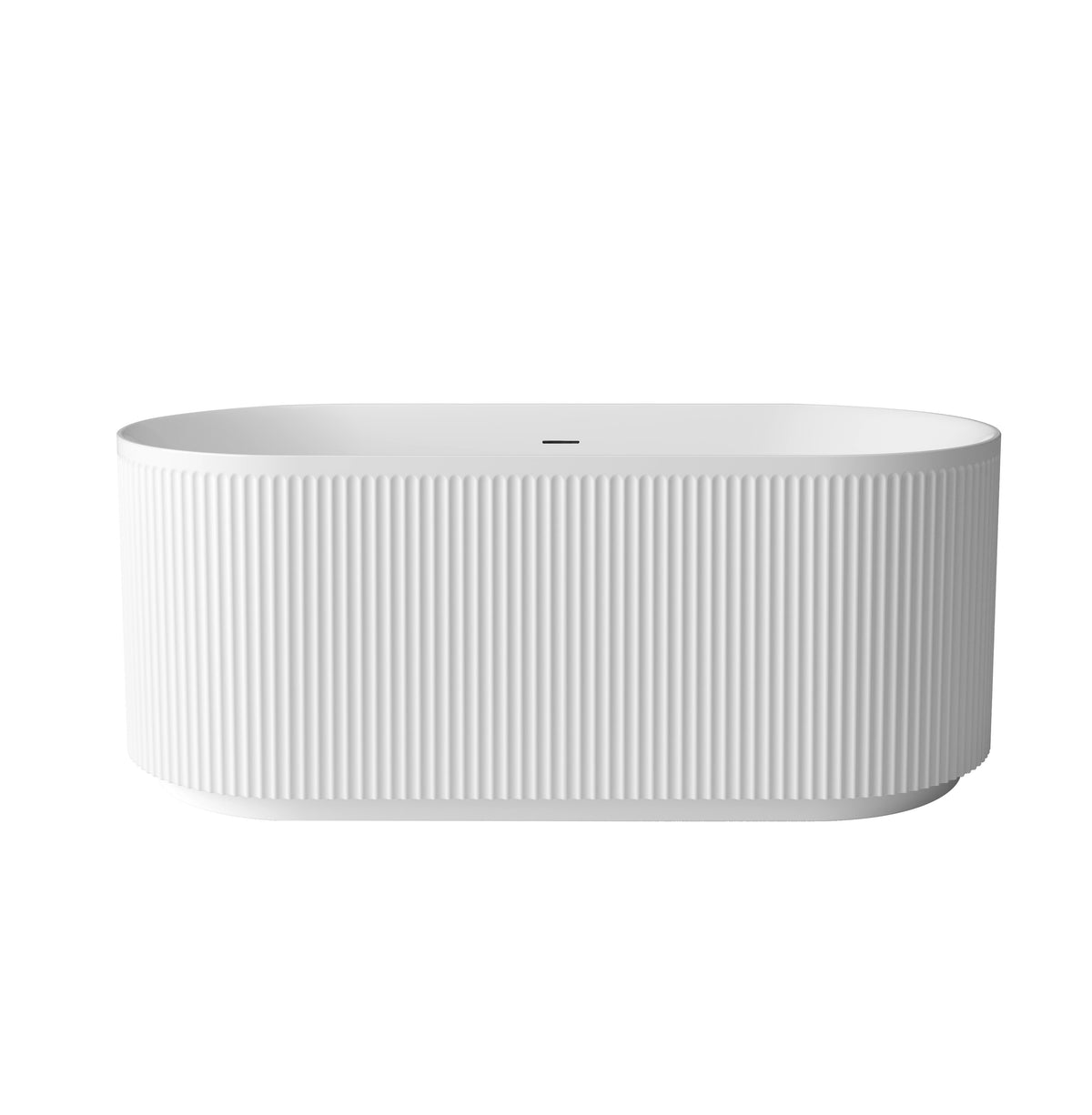Attica Havana 1500 Matte White Fluted Bath with Overflow