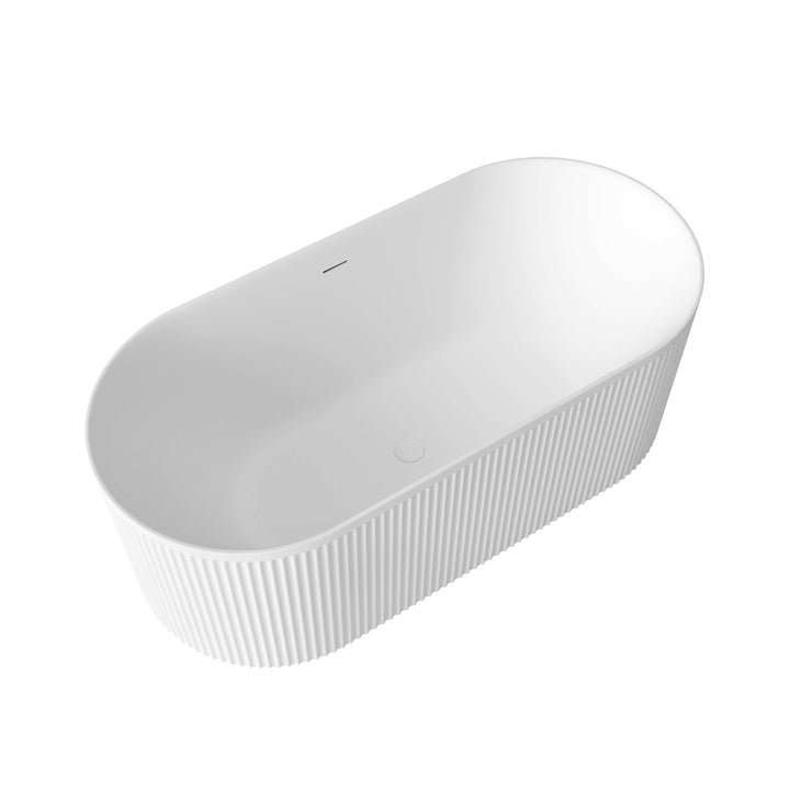 Attica Havana 1500 Matte White Fluted Bath with Overflow
