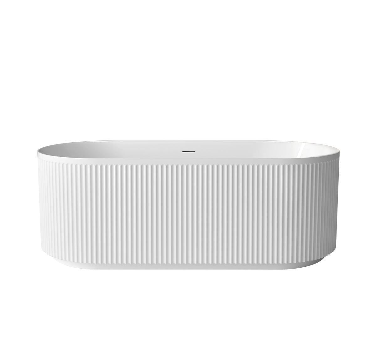 Attica Havana 1700 Gloss White Fluted Bath with Overflow