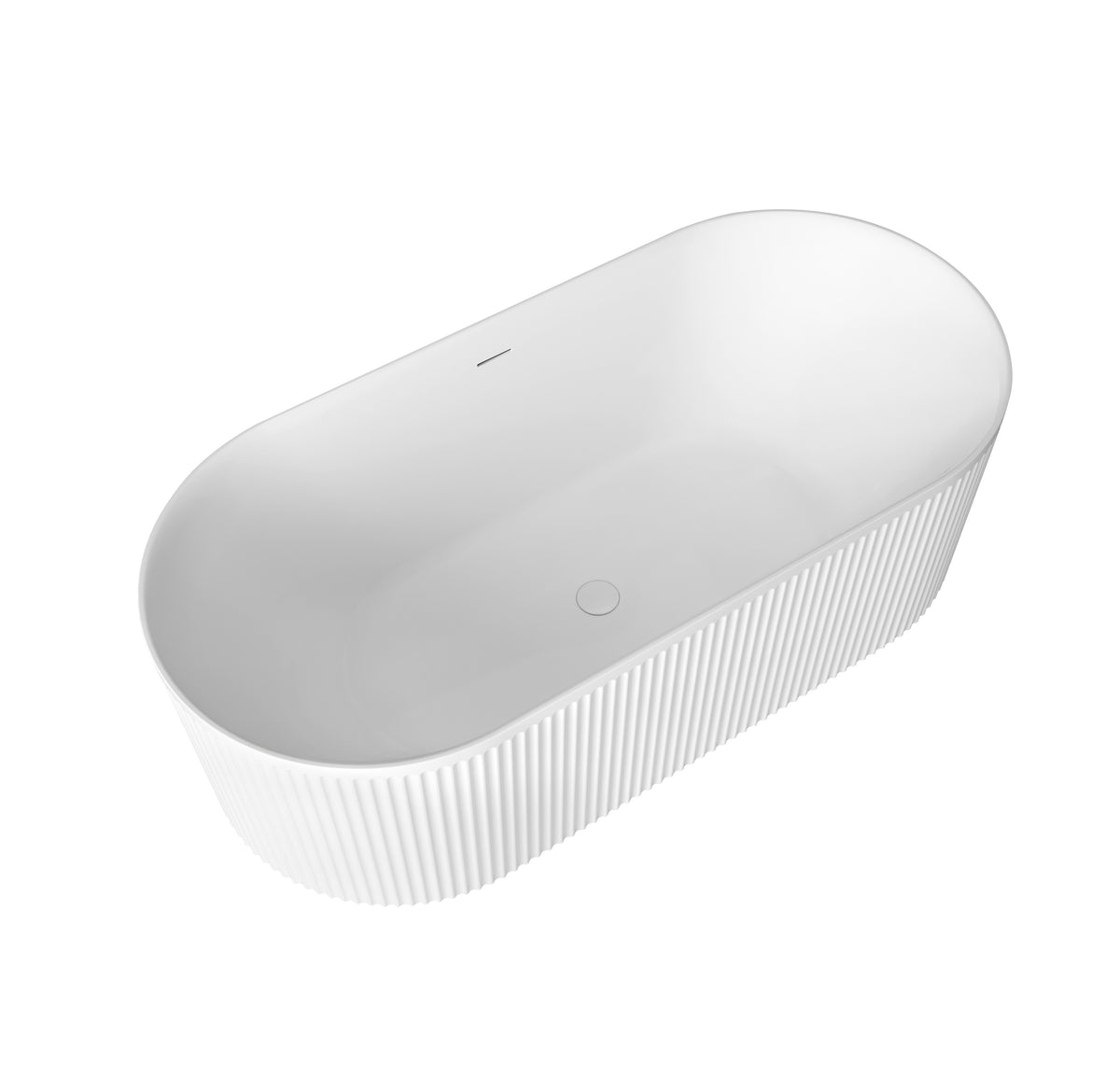 Attica Havana 1700 Matte White Fluted Bath with Overflow