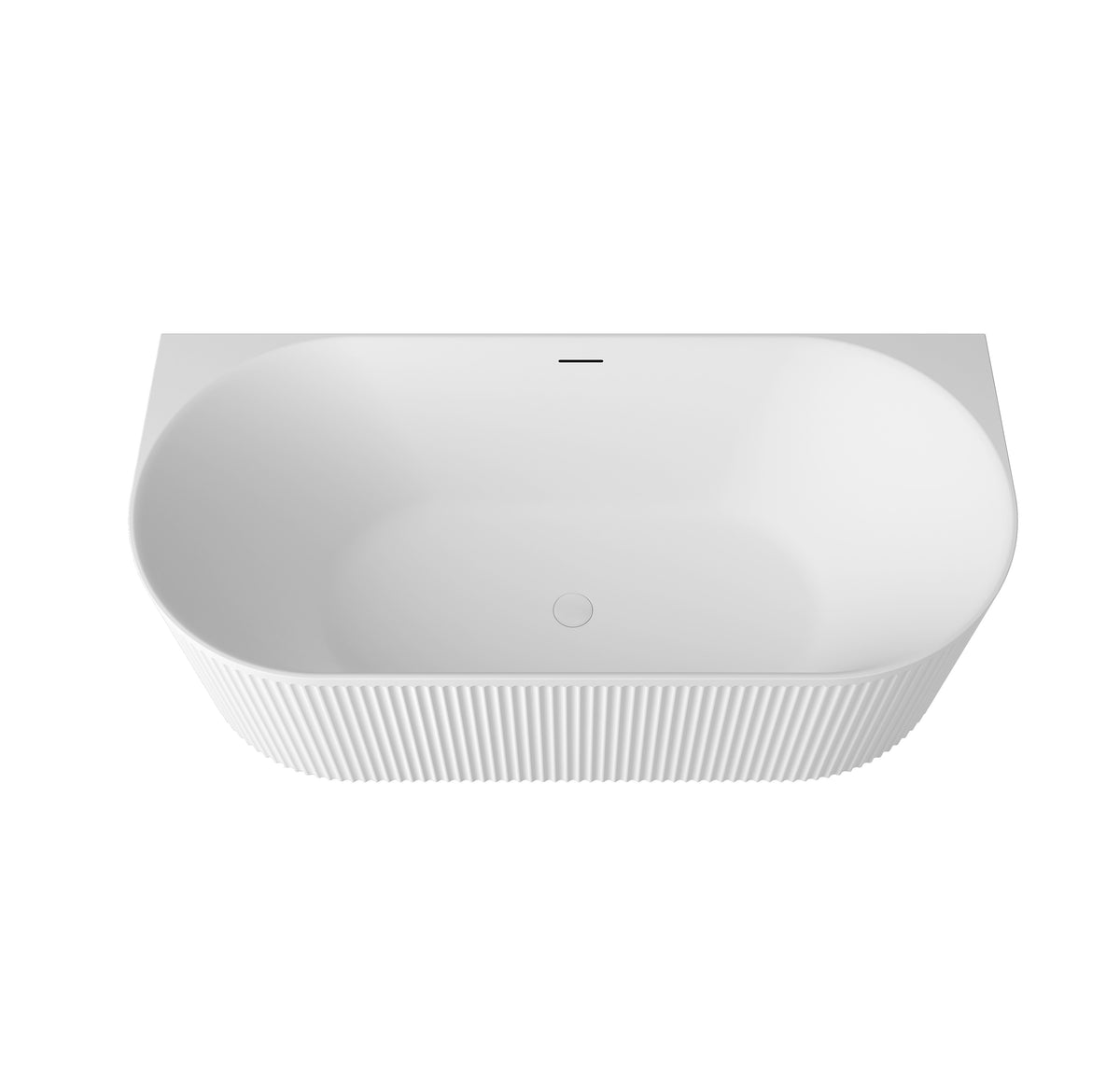 Attica Havana 1700 Matte White BTW Multi-fit Fluted Bath with Overflow