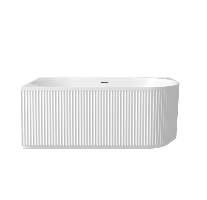 Attica Havana Left Corner 1500 Gloss White Fluted Bath with Overflow - main view