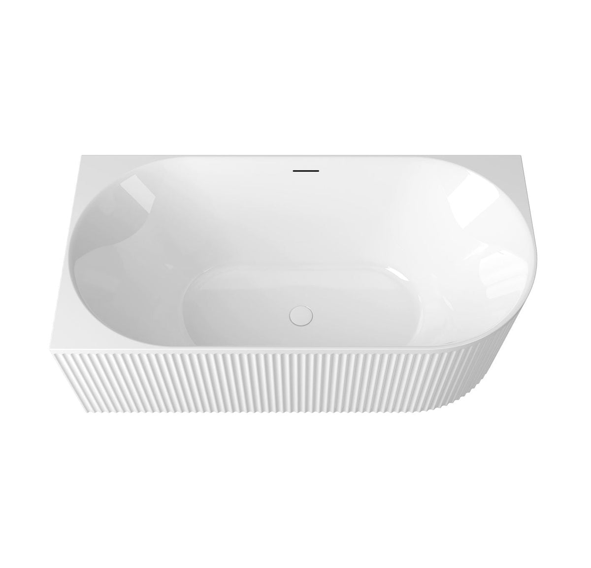 Attica Havana Left Corner 1500 Gloss White Fluted Bath with Overflow