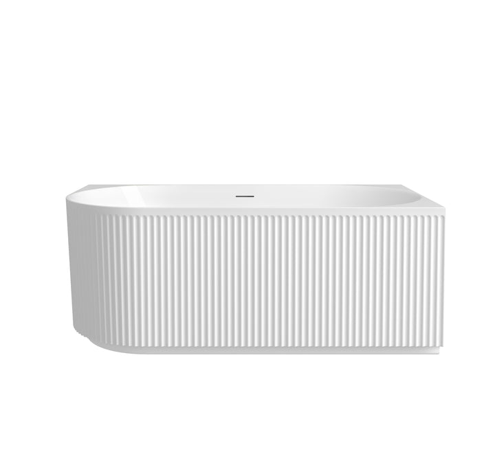 Attica Havana Right Corner 1500 Gloss White Fluted Bath with Overflow - main view