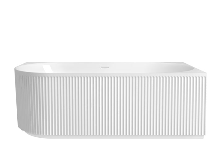 Attica Havana Right Corner 1700 Gloss White Fluted Bath with Overflow