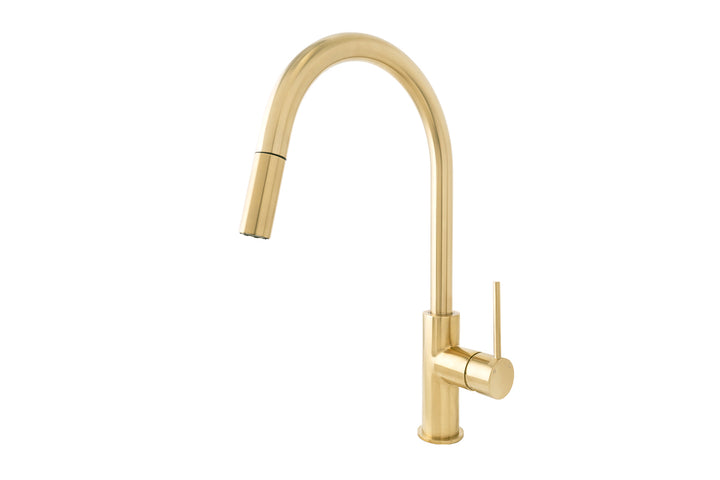 Bloom Pull Out Sink Mixer - Light Brushed Brass