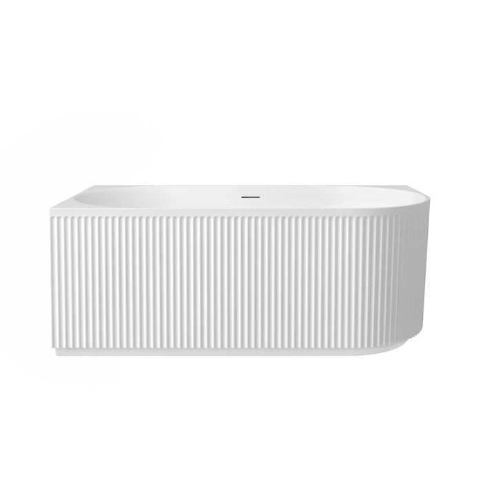 Attica Havana Left Corner 1500 Matte White Fluted Bath with Overflow - main view
