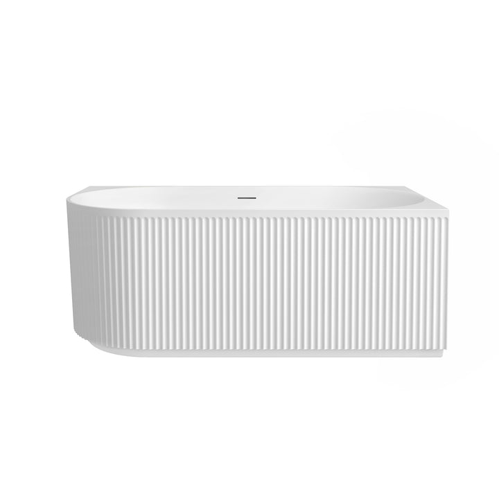 Attica Havana Right Corner 1500 Matte White Fluted Bath with Overflow - main view
