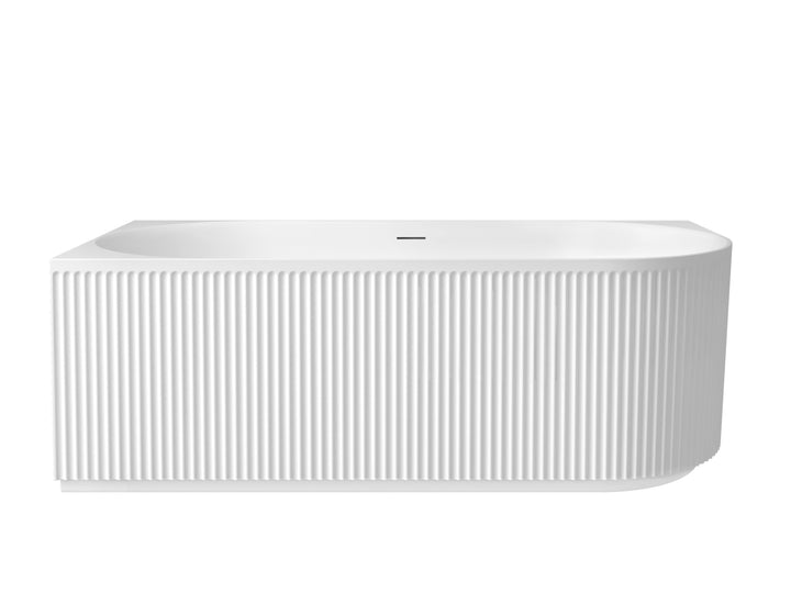 Attica Havana Left Corner 1700 Matte White Fluted Bath with Overflow