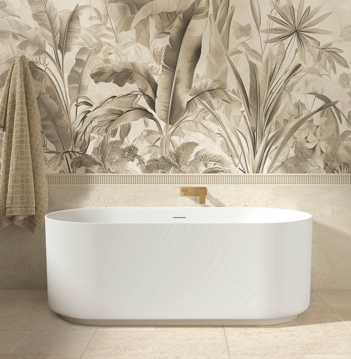 Attica Celine 1500 Matte White Bath with Overflow - main view