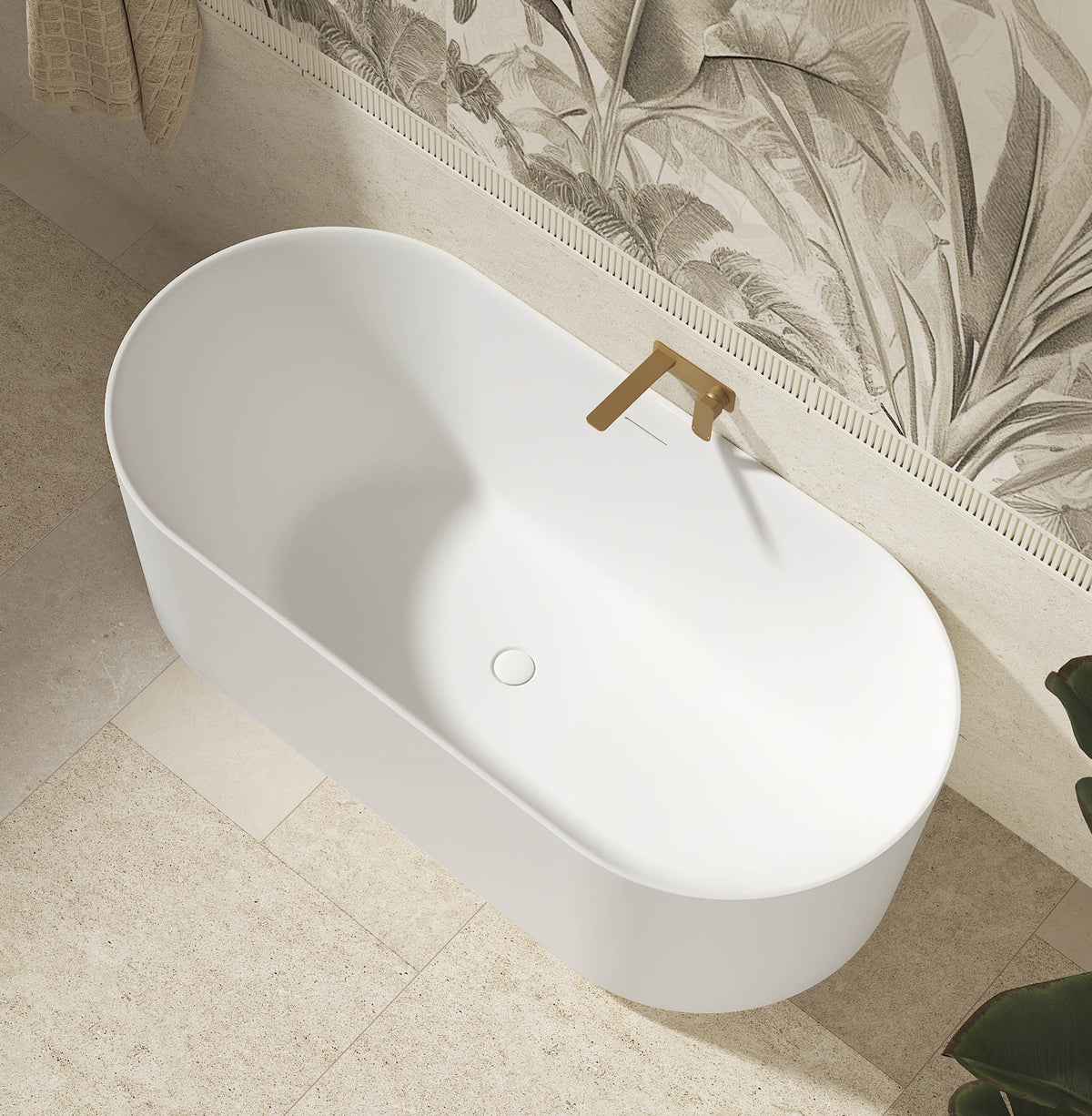 Attica Celine 1500 Matte White Bath with Overflow - view 2