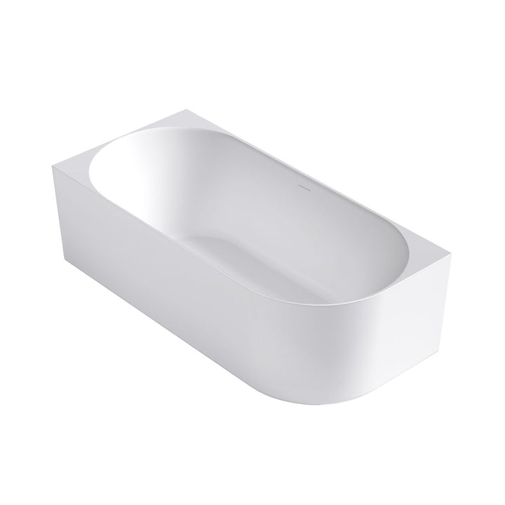Attica Celine Left Corner 1700 Matte White Bath with Overflow