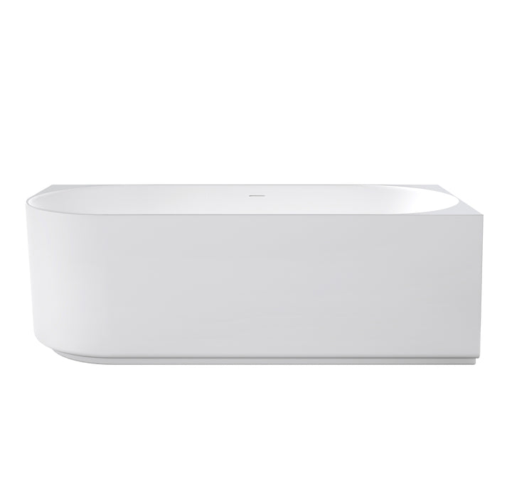 Attica Celine Right Corner 1700 Matte White Bath with Overflow - main view