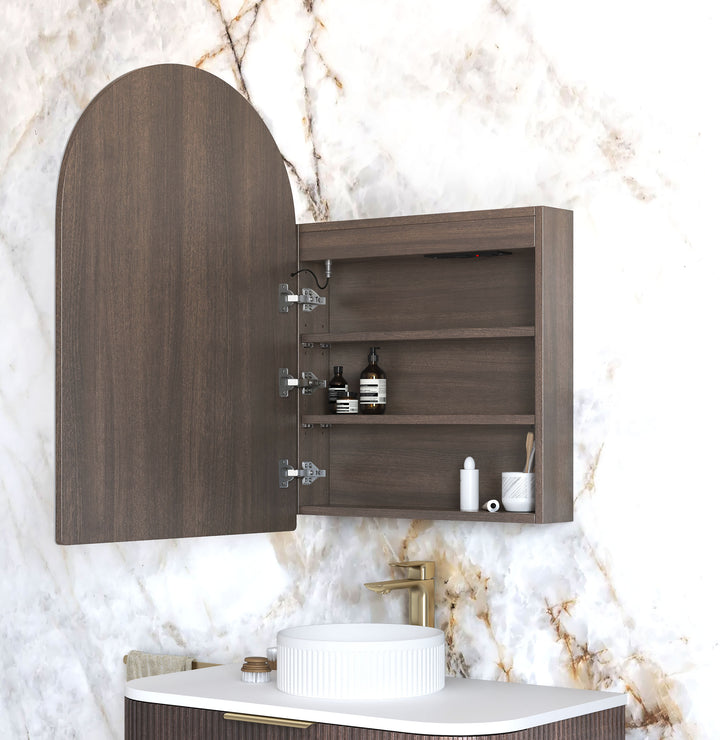 LED Archie 900x600 Sable Walnut Shaving Cabinet Premium Edition view 3