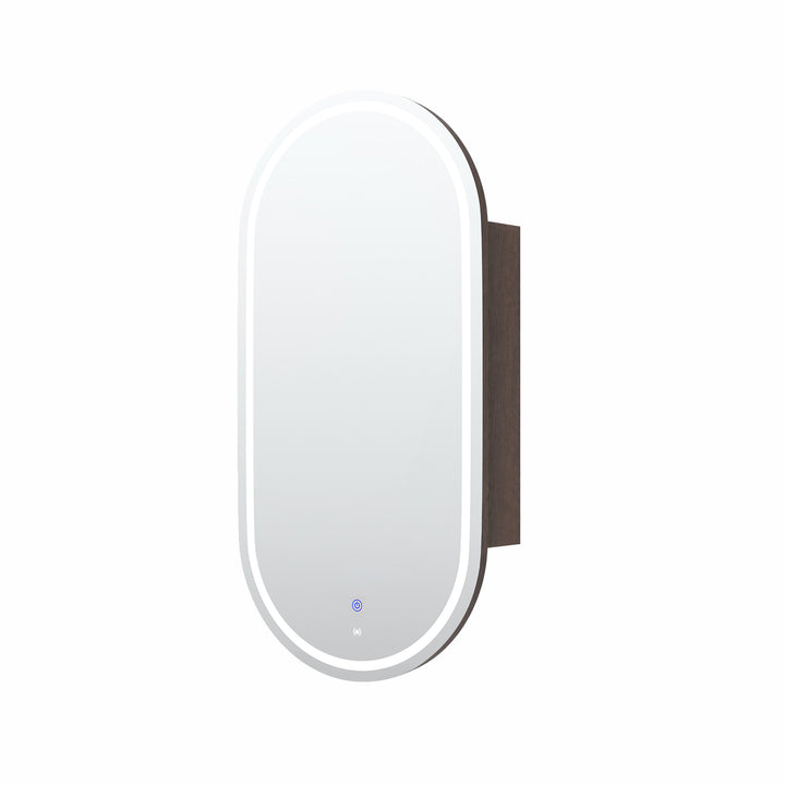 LED Noosa 900x450 Sable Walnut Shaving Cabinet Premium Edition view 6