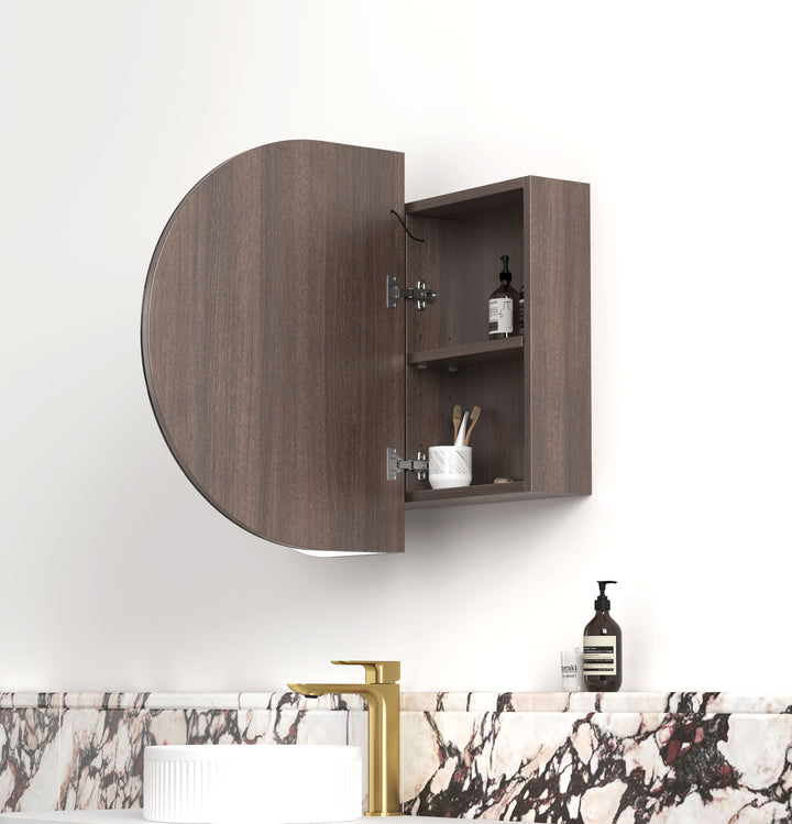 LED Bondi 900x600 Sable Walnut Shaving Cabinet Premium Edition view 4