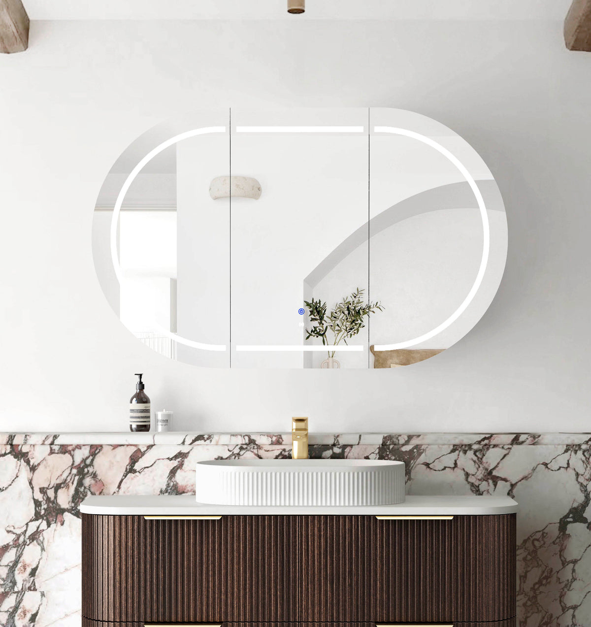 LED Bondi 1200x750 Sable Walnut Shaving Cabinet Premium Edition main view