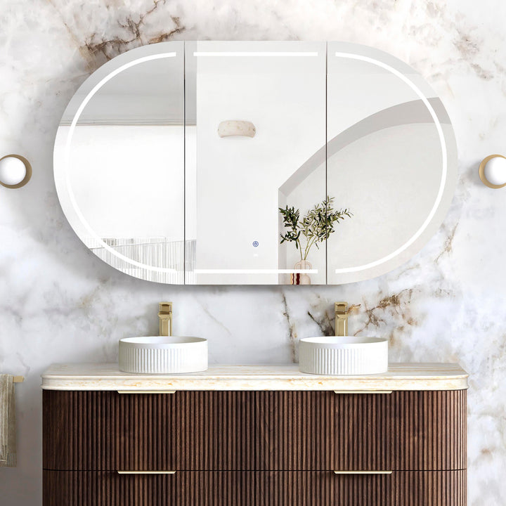 LED Bondi 1500x900 Sable Walnut Shaving Cabinet Premium Edition main view