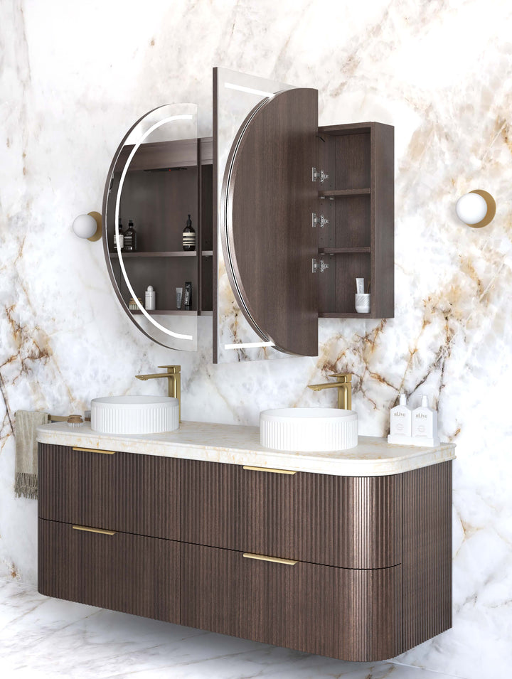 LED Bondi 1500x900 Sable Walnut Shaving Cabinet Premium Edition view 3