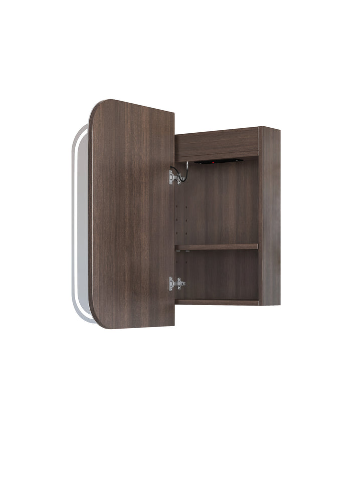 LED Newport 900(W)x750(H) Sable Walnut Shaving Cabinet Premium Edition view 4