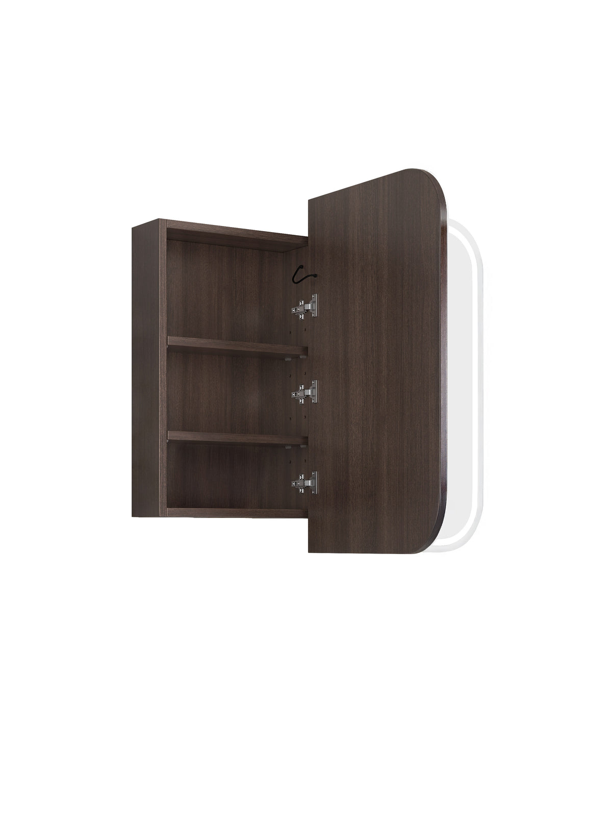 LED Newport 900(W)x750(H) Sable Walnut Shaving Cabinet Premium Edition view 5
