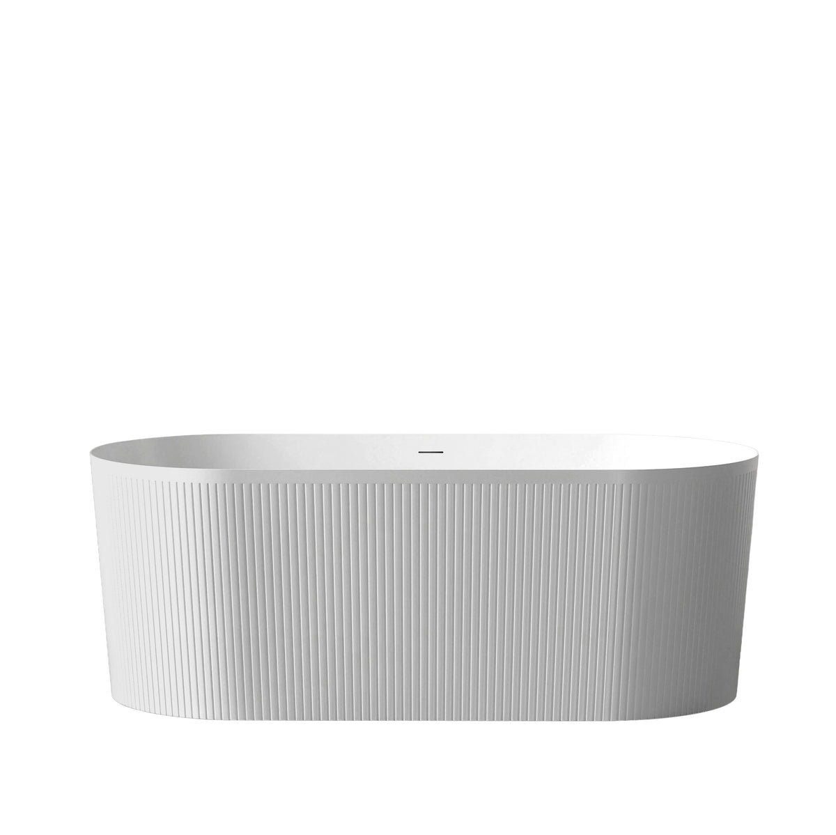 Attica Noosa Fluted 1500 Gloss White Bath with Overflow - view 4