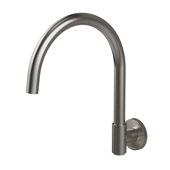 Vivid MKII Wall Sink Outlet 200mm Gooseneck - Brushed Carbon