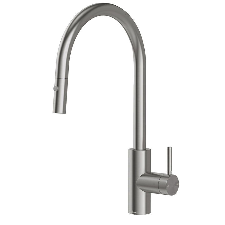 Vivid MKII Pull Out Sink Mixer 240mm Gooseneck - Brushed Carbon