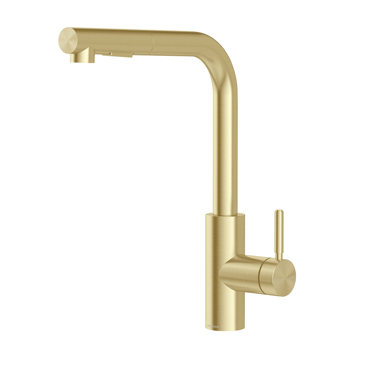 Vivid MKII Pull Out Sink Mixer 230mm L Shaped - Brushed Gold