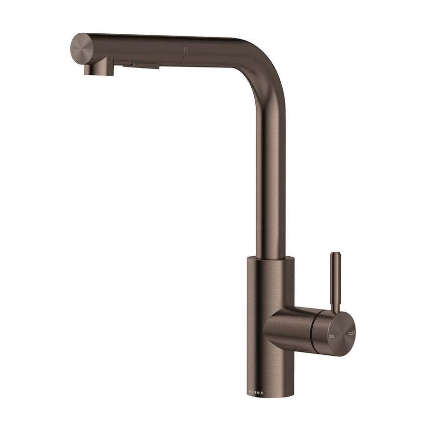 Vivid MKII Pull Out Sink Mixer 230mm L Shaped - Brushed Bronze