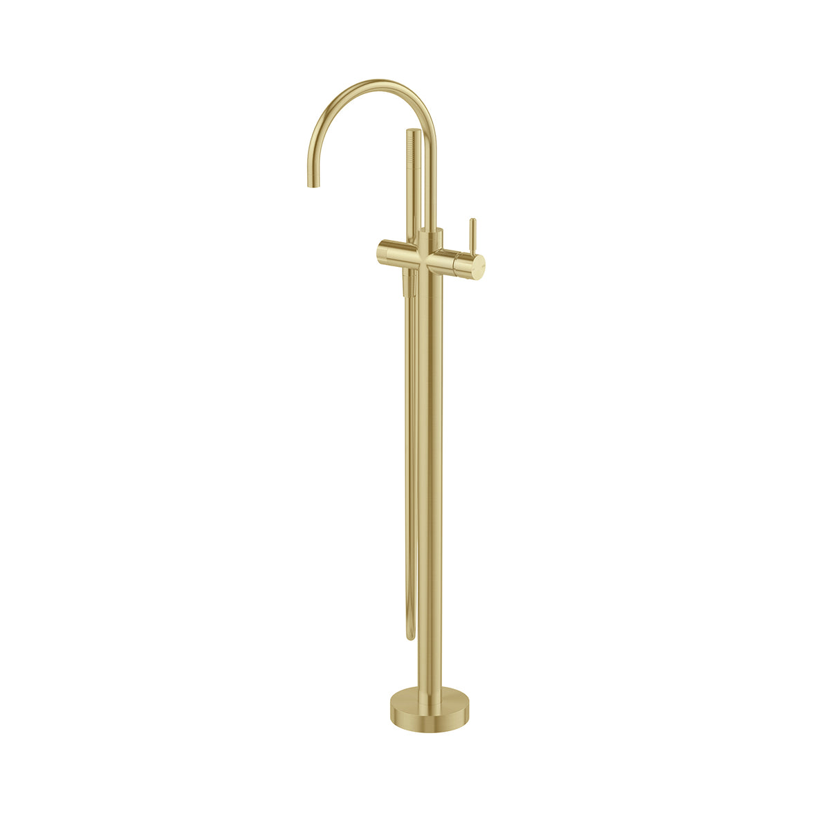 Vivid MKII Floor Mounted Bath Mixer with Hand Shower - Brushed Gold