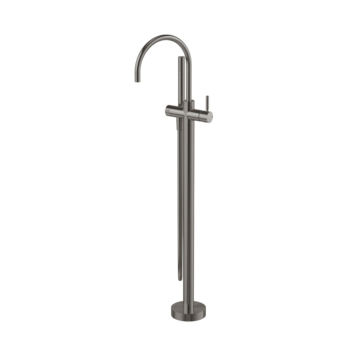 Vivid MKII Floor Mounted Bath Mixer with Hand Shower - Brushed Carbon