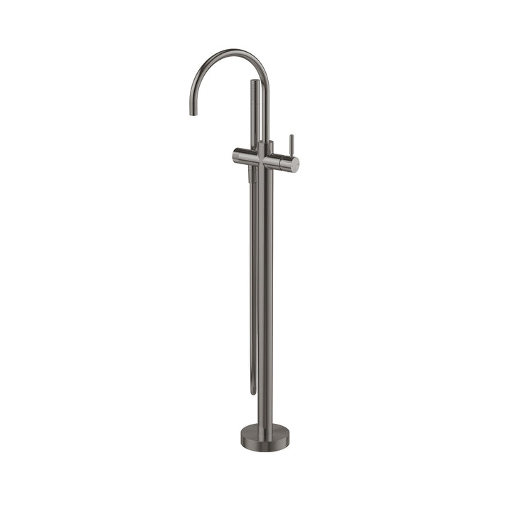 Vivid MKII Floor Mounted Bath Mixer with Hand Shower - Brushed Carbon