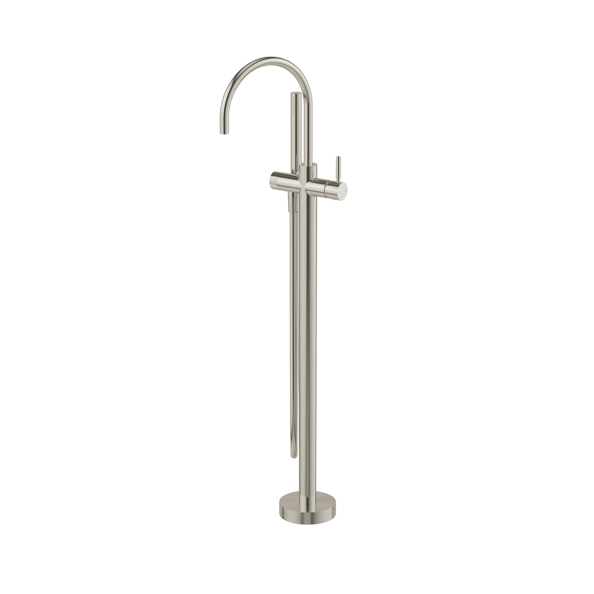 Vivid MKII Floor Mounted Bath Mixer with Hand Shower - Brushed Nickel