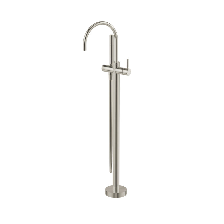 Vivid MKII Floor Mounted Bath Mixer with Hand Shower - Brushed Nickel