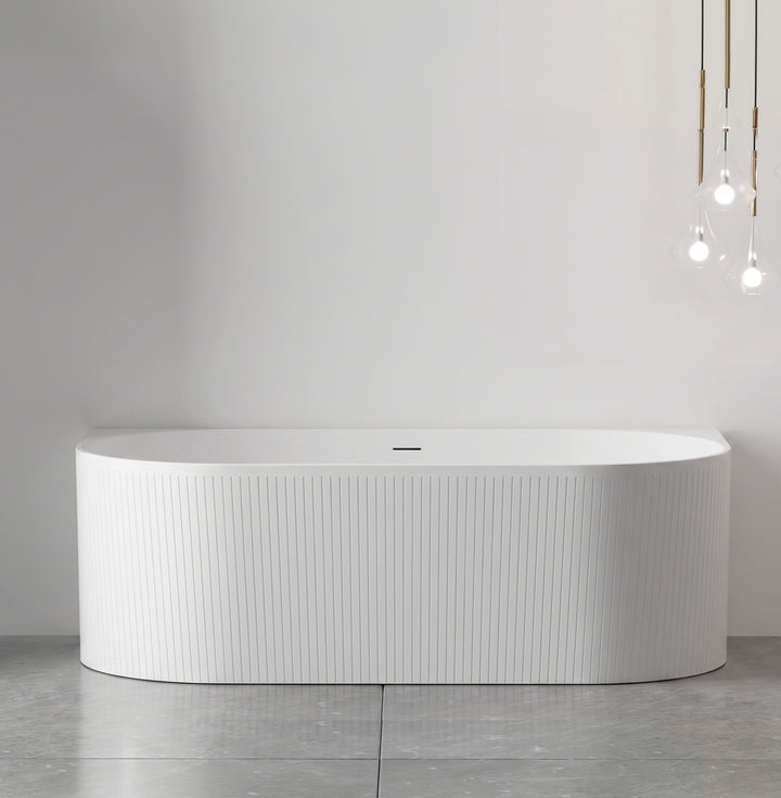 Attica Noosa Fluted 1700 Matte White BTW Multi-fit Bath with Overflow - main view