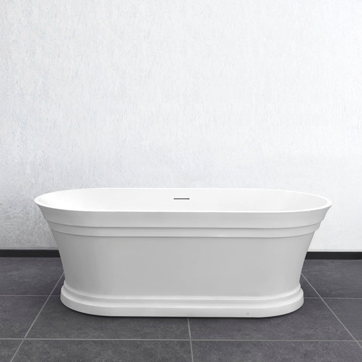 Hampton 1500x750x560 Matte White Bathtub with Overflow - main view