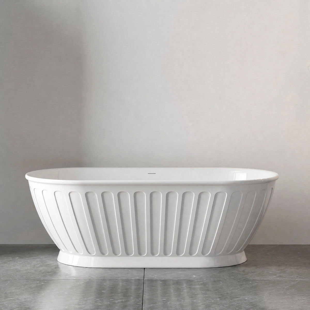 Attica Kensington 1700 Gloss White Bath with Overflow - main view
