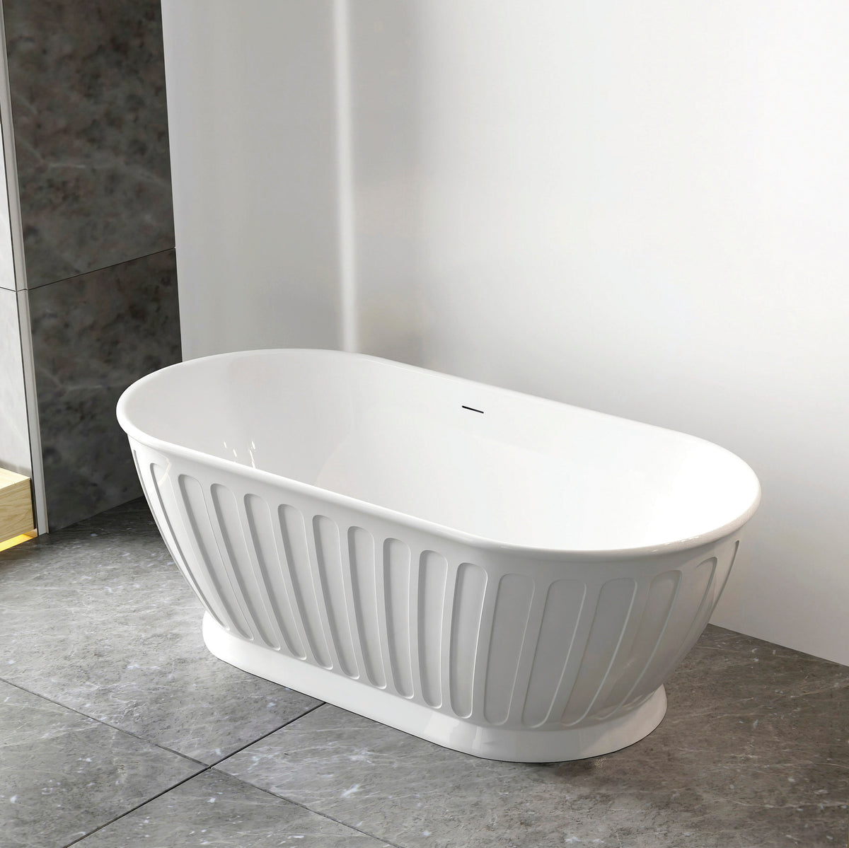 Attica Kensington 1700 Gloss White Bath with Overflow - view 2